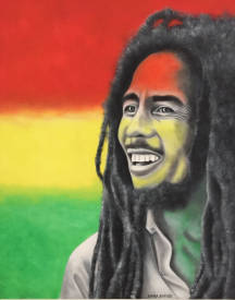Shena AJUELOS - Bob Marley (81x65) huile VENDU