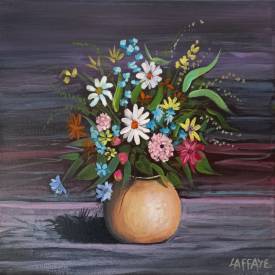 Claude André-Laffaye - Bouquet. acrylique sur toile 30x30 cm. 50€