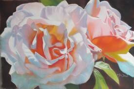 Evelyne BERART - roses blanches  50x70