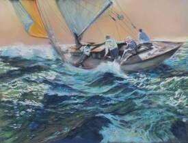 Evelyne BERART - Sortie en mer 40x50 pastel  CP