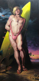 Thierry BRUET - ALERTE A MALIBU - OIL ON CANVAS - 200 CM X 100 CM - THIERRY BRUET 2025 .JPG