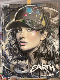David CINTRACT - "The girl with the cap" 116X89 cm David Cintract