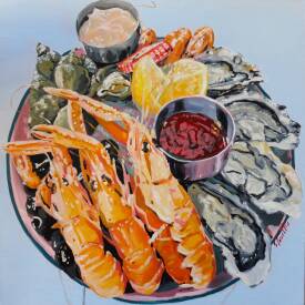 Sébastien COUËFFIC - Still life of seafood oil 80 x 80 cm 2024 2.jpg