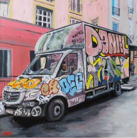 Sébastien COUËFFIC - the truck named Daniel oil 80 x 80 cm 2024 1.jpg