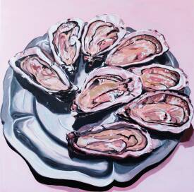 Sébastien COUËFFIC - plate of Oysters oil 80 x 80 cm 2025 2.jpg