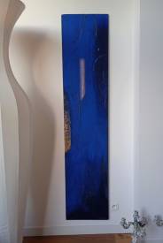 Valérie de LAUBRIERE - Blues 50x210cm acrylique, pigment , or sur bois gravé, 2020 Non disponible