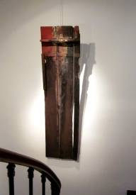 Valérie de LAUBRIERE - Brûlée vive  55x185cm pigment, cuivre sur planche brûlée 2012