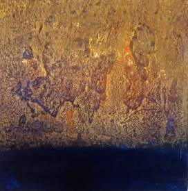 Valérie de LAUBRIERE - Soir  40X40cm acrylique, pigment , bronze sur toile 2021, vendu