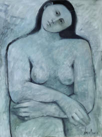 Roxane DURAFFOURG - by Roxane Duraffourg, attente, huile sur toile, 65x50cm.jpg