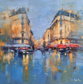 Benoît HAVARD - Paris, Rue Dante - 100x100cm