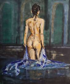 Serge KEYEUX - LE BAIN 100x80 huile sur toile année 2003.jpg