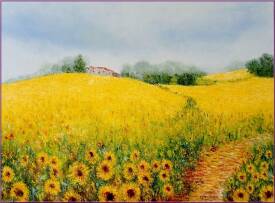 Monique LAVILLE - COLLINES AUX TOURNESOLS DANS LE GERS   73 x 54   2024.jpg VENDU / SOLD