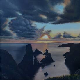 Thierry LE BOULANGER - Coucher de soleil sur les aiguilles de Port Coton