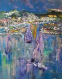 Christian LOBEL - CASSIS, RETOIUR AU PORT - H 92 x L 73 cms - 2017