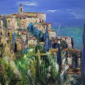 Christian LOBEL - DU HAUT DE GORDES - Acrylique sur Toile - H 100 x L 100 cms - 2013