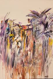 Christian LOBEL - L'IRIS BLANC - Acrylique sur Toile - H 116 x L 81 cms - 2022