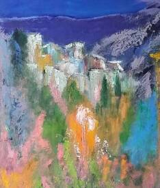 Christian LOBEL - VILLAGE DU MERCANTOUR - Acrylique sur Toile - H 116 x L 89 cms - 2014.jpg