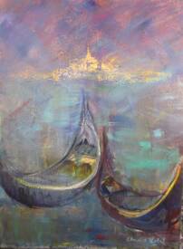 Christian LOBEL - NUIT DE VENISE-Acrylique sur Toile-H 130 L 97- 2011