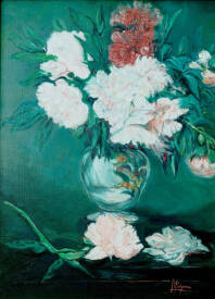 Iryna MALYNOVSKA - Les pivoines dans un vase d'après Édouard Manet