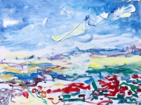 Nina Karapetyan - NKAR - Nina NKAR Coquelicots et mont ARARAT 4. 2023, huile sur oile, 65x81.jpg