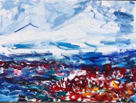 Nina Karapetyan - NKAR - Nina Nkar Coquelicots et Mont ARARAT 3. 2023, huile sur toile 60x73.jpg