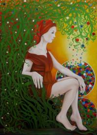 Mado POURTIN MOUSNIER - Dans les couleurs des chakras - Huile sur toile - 50 X 70 - Disponible