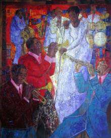 Aimé VENEL - Festival de jazz.Format162 x 130cm  ; 63 x 50 inches.Collection Privée.jpg