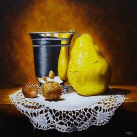 Jean-Pierre WALTER - Poire en timbale sur dentelle