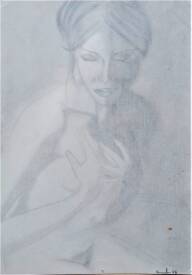 Sylvain ZABETH - 1978 étude' crayon sur papier 21x30cm (main sur le torse)(1).jpg